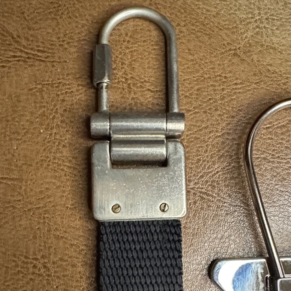 Prada Black Nylon Strap & Triangle Logo Keyring Set - Picture 7 of 7